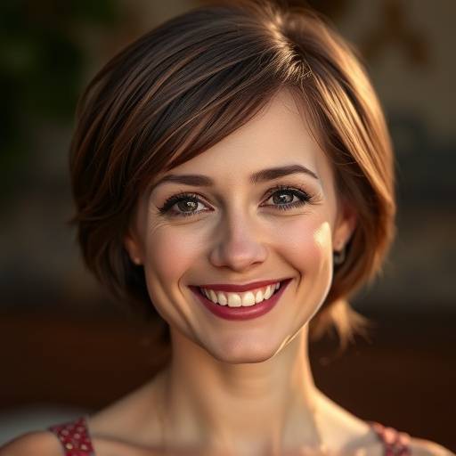 Portrait d'Isabelle Moreau, une femme souriante avec des cheveux courts bruns.
