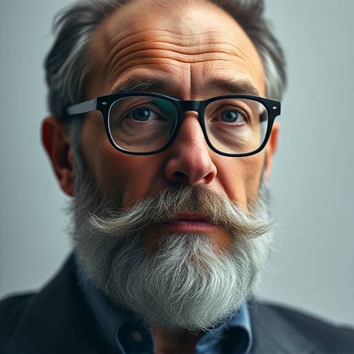 Portrait de Jean-Pierre Leclerc, un homme avec une barbe soign√©e et des lunettes.